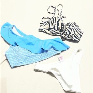 Blue and Zebra Print Bikini Set
